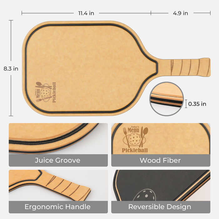 Pickleball Charcuterie Cutting Board -"Today's Menu: Pickleball"