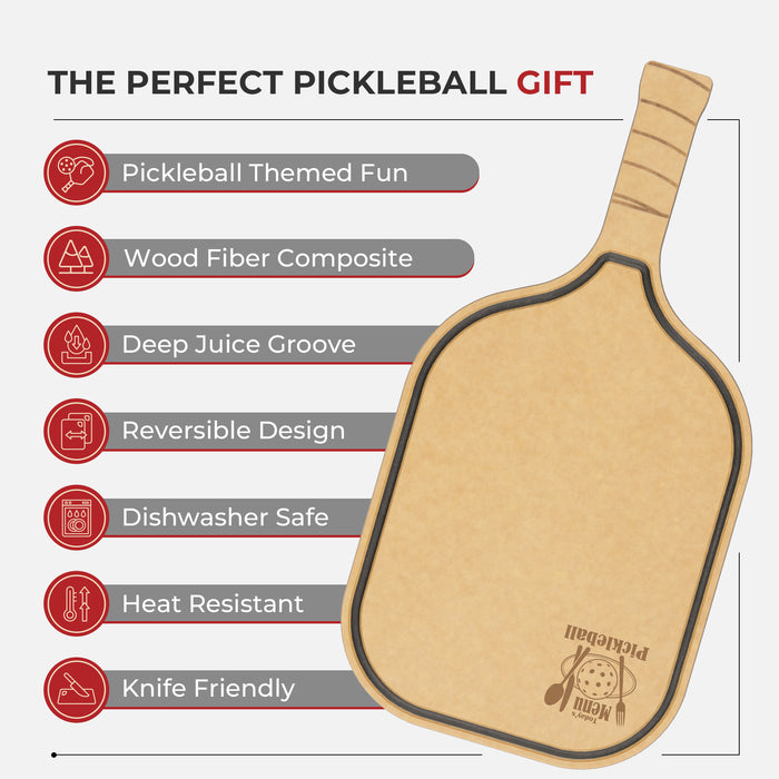 Pickleball Charcuterie Cutting Board -"Today's Menu: Pickleball"