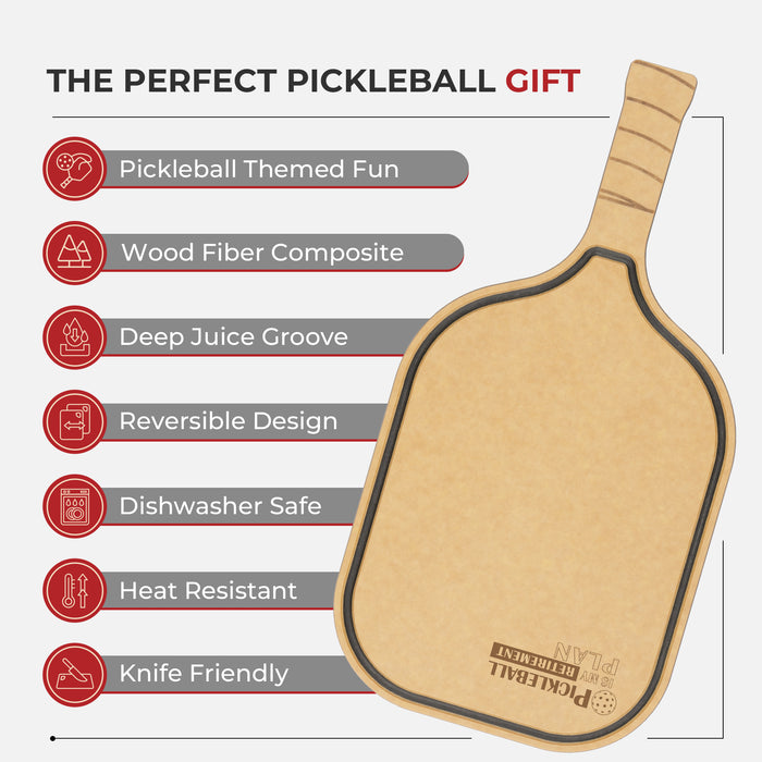 Pickleball Charcuterie Cutting Board -"Pickleball is My RETIREMENT Plan"