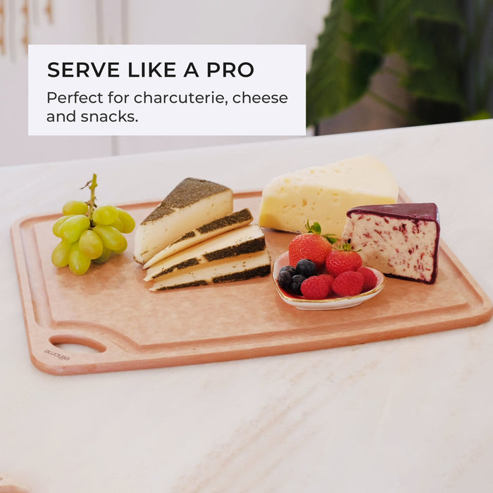 Classic Series 2-In-1 Set Cutting Board- 10 x 13 x 1/4  - Medium- (Black + Natural)