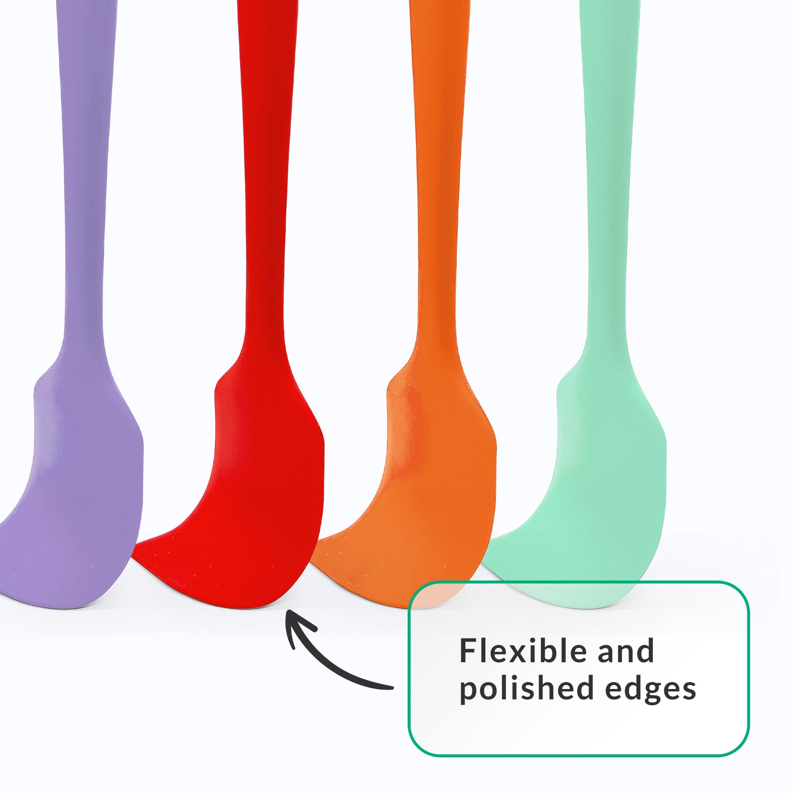 Silicone Spatula Set of 3 - Flexible Rubber Spatula, Spoonula, and