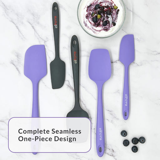 3 Piece Silicone Spatula | Purple Silicone Spatula | Elihome